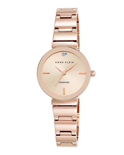 Anne Klein Women's Diamond-Accented Bracelet Watch AK/2434RGRG