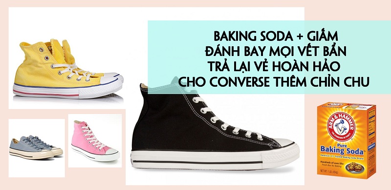baking soda giup ban danh bay vet ban cho converse