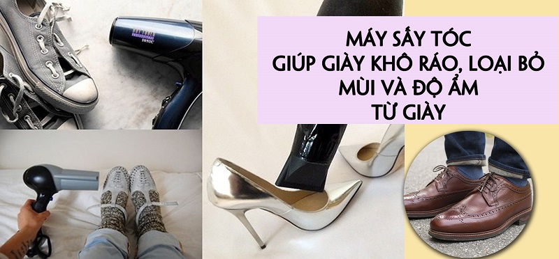 tac dung cua may say toc trong viec loai bo mui tu giay