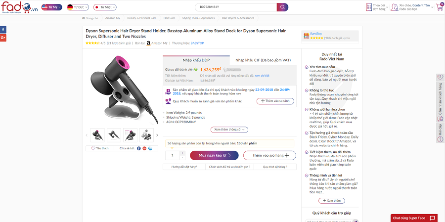 may say toc dyson tu amazon tai FADO