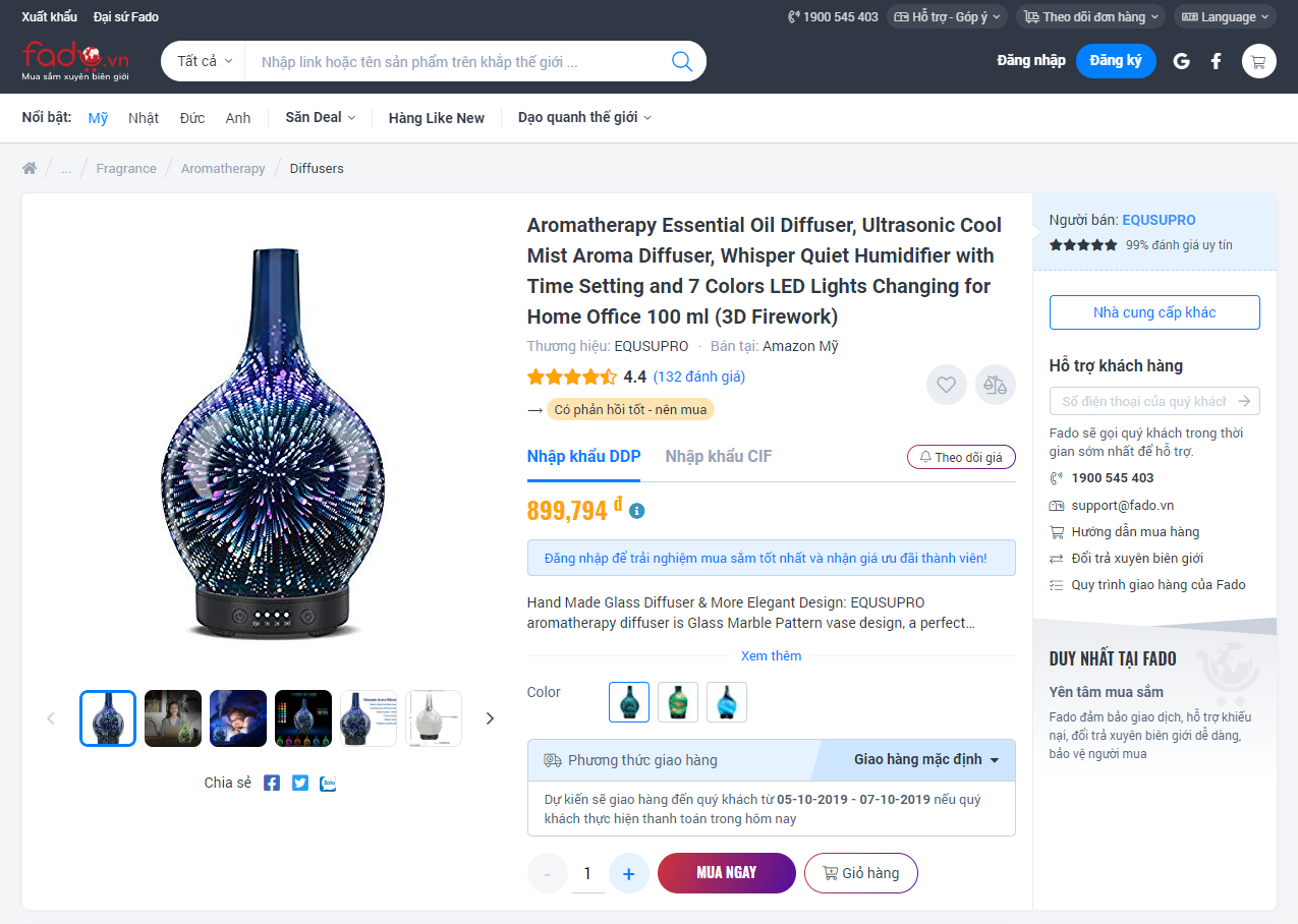 Mua Aromatherapy Essential Oil Diffuser chính hãng trên FADO