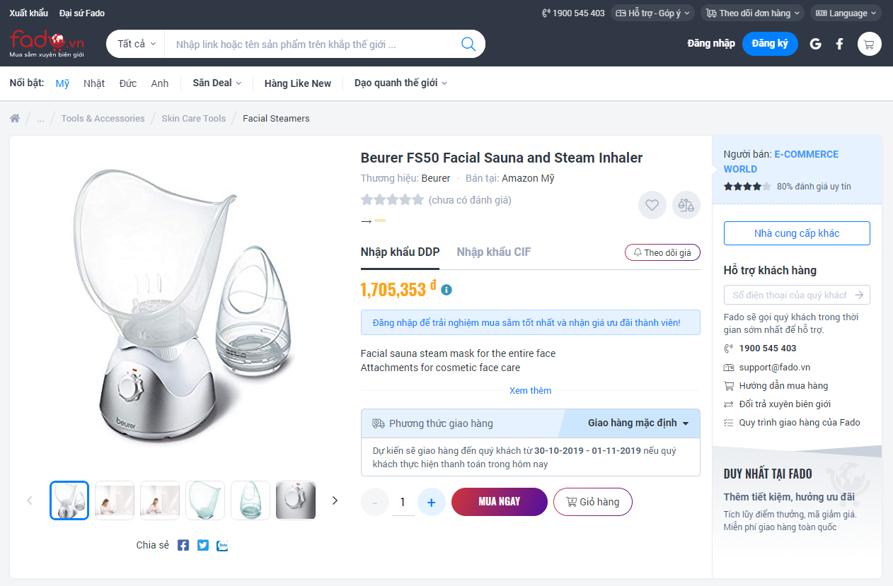 Mua Máy xông mặt Beurer FS50 chính hãng trên FADO