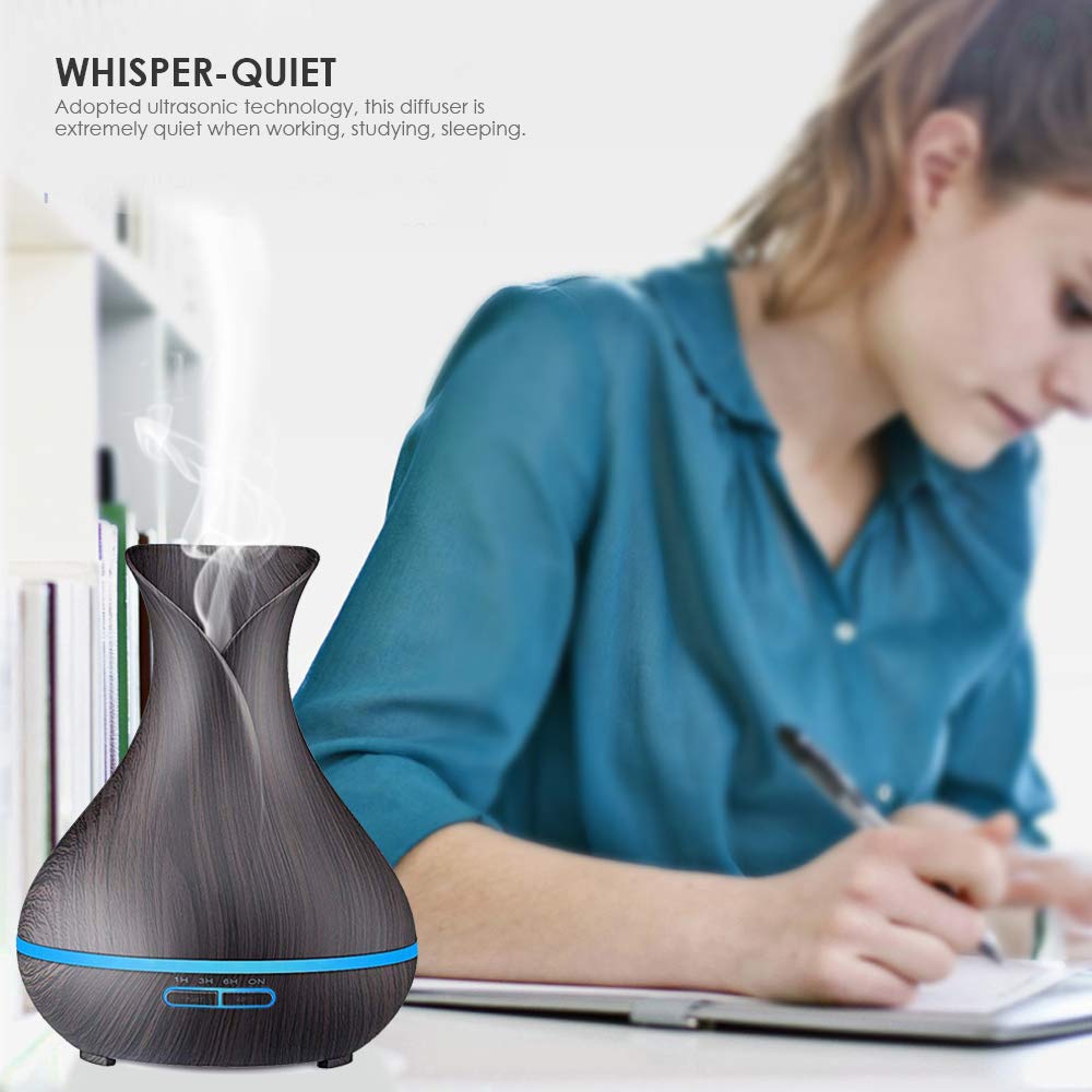URPOWER Essential Oil Diffuser có thiết kế bắt mắt, màu vân gỗ cổ điển tinh tế và sang trọng, thích hợp trang trí nhiều không gian khác nhau