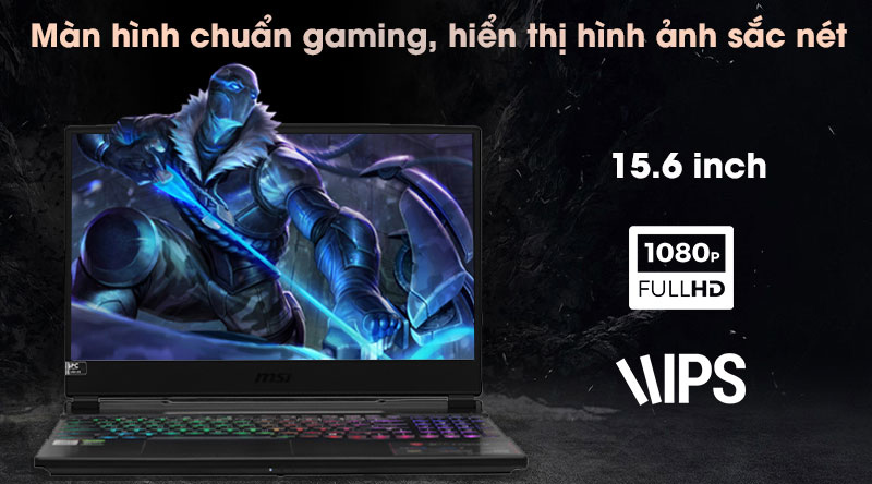 Laptop MSI GL65 Leopard cho khả năng hiển thị hình ảnh sắc nét