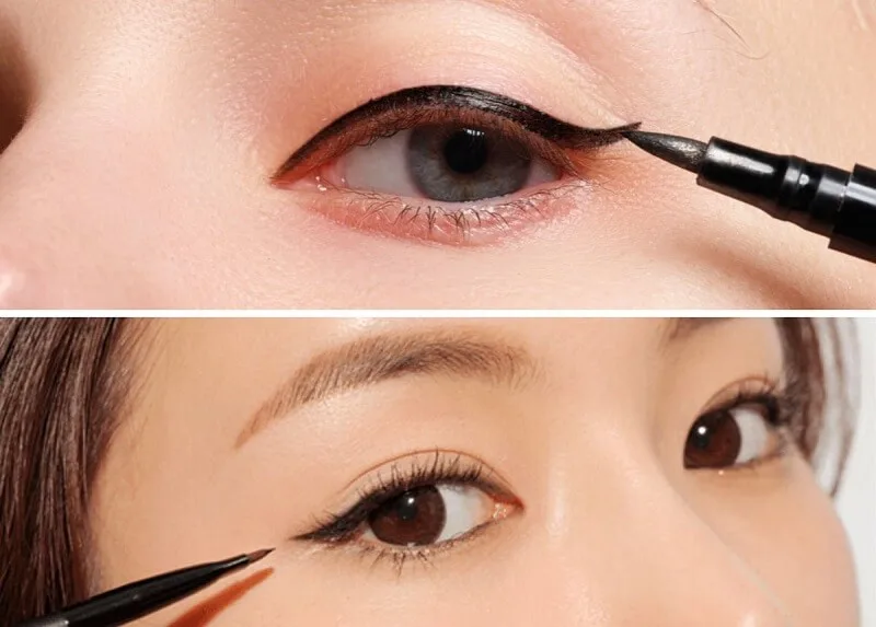 Đường eyeliner nên được làm rõ nét sau khi đã điều chỉnh trên và dưới