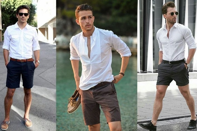 Phối giày Loafer với quần lửng, áo sơ mi