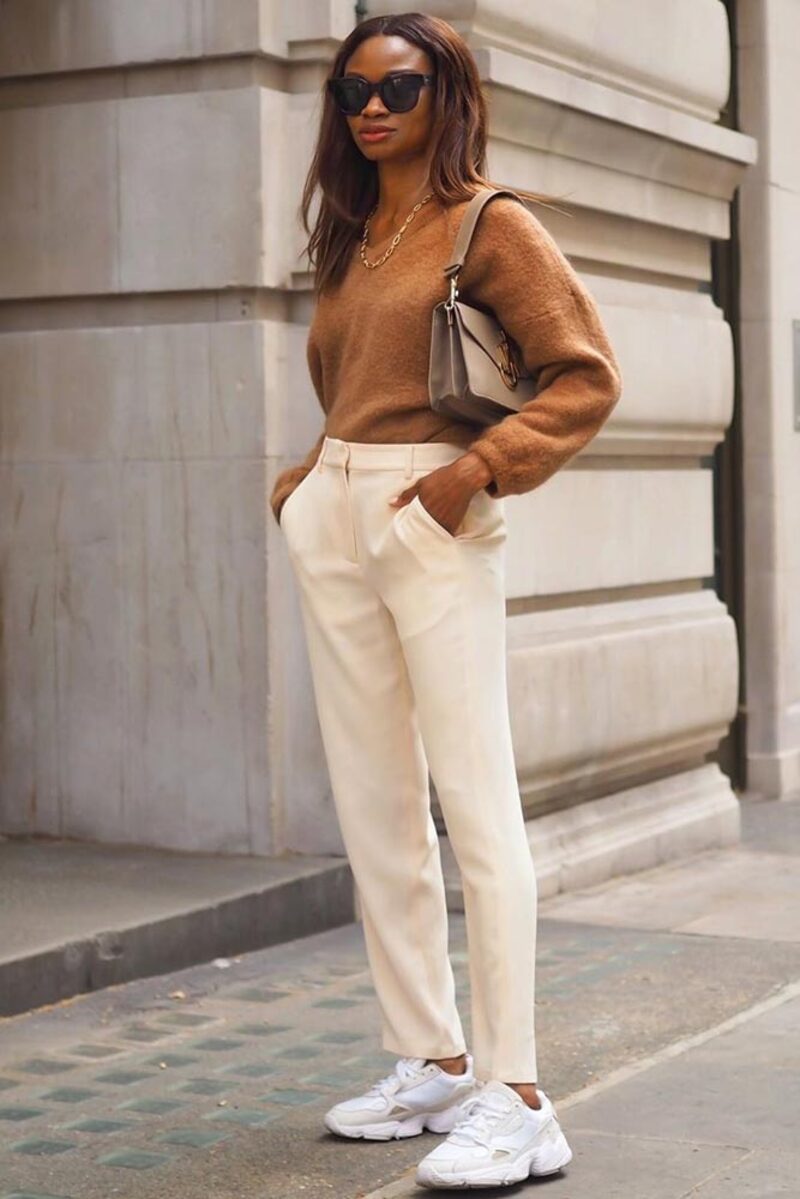 Quần tây âu kết hợp áo Sweater