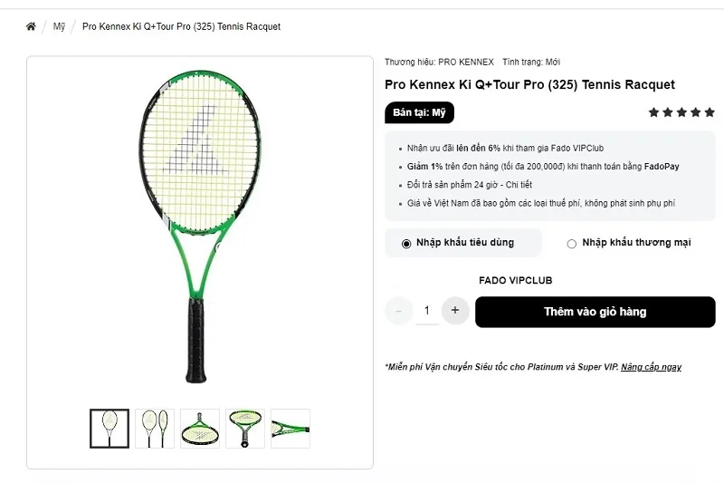 Pro Kennex Power Pro có mức giá vừa phải 