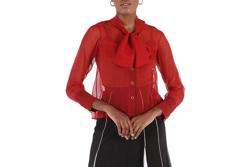 Áo Burberry Ladies Bright Red Amelie Monogram cực kỳ nổi bật và quyến rũ