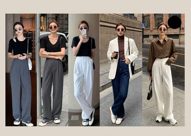 Phối áo mỏng với quần ống rộng sẽ khiến bạn trông thời thượng hơn