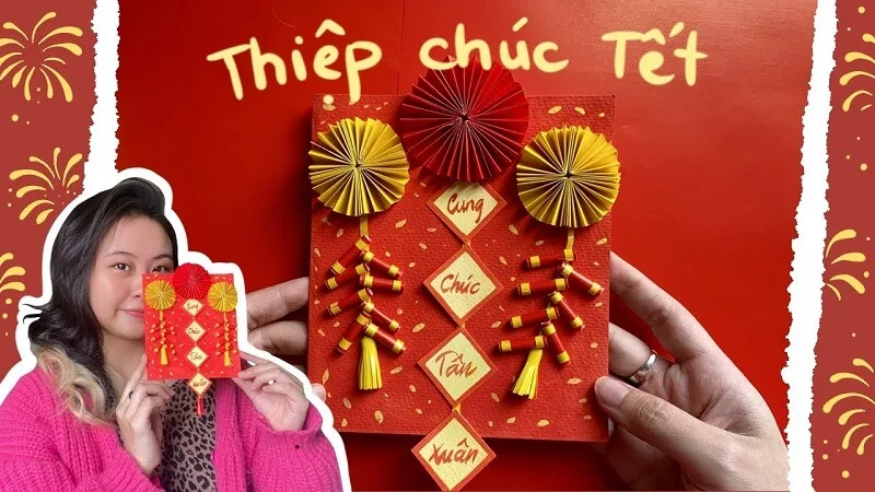 Làm thiệp chúc Tết bằng giấy