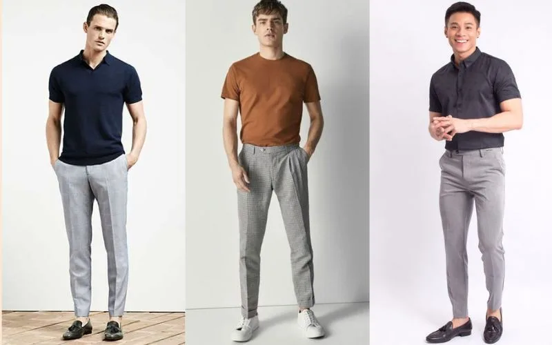 Quần tây xám phối áo màu gì phù hợp nhất? 5 cách phối đơn giản