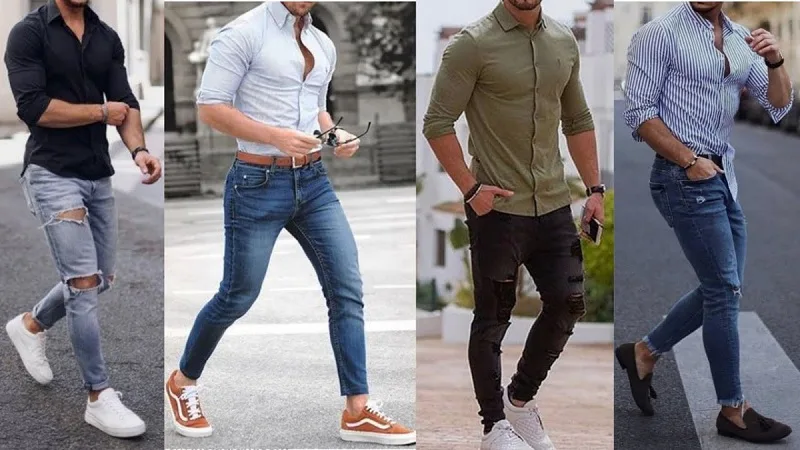 Những cách phối áo sơ mi đen với quần Jean nam chuẩn MEN