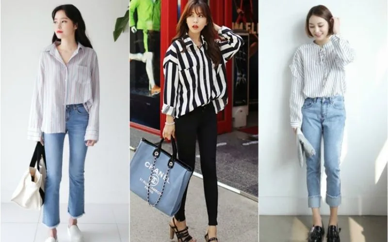 8 cách phối đồ với áo sơ mi kẻ sọc nữ thời trang phong cách