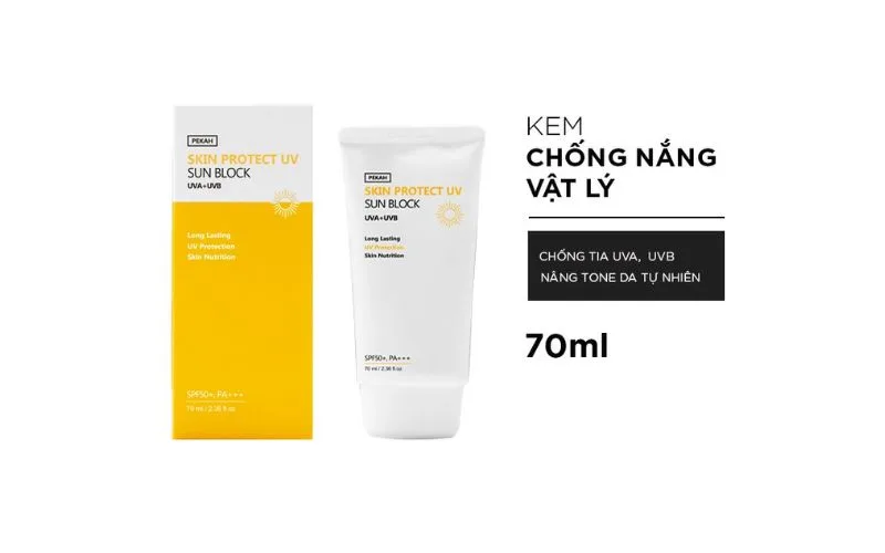 Kem chống nắng Pekah của nước nào? dùng cho da gì? giá bao nhiêu?