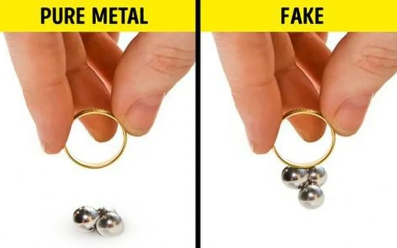 Vàng 18k có bị nam châm hút không? đốt có bị đen không?